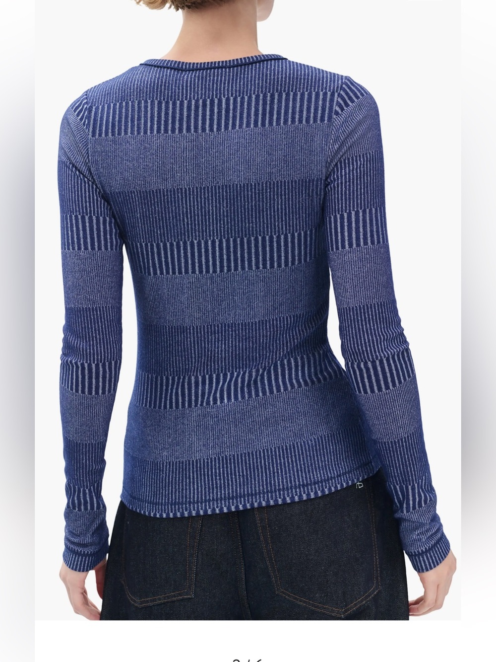 New rag & bone The Knit Two Tone Henley Tee Top - Picture 12 of 13